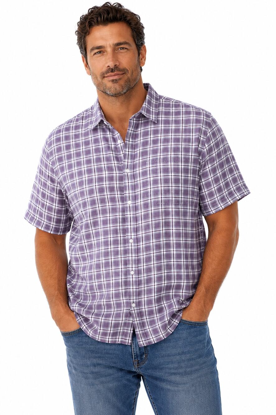 Vince Sz XL Classic Fit Plaid Shirt Short Sleeve Button Down Preppy